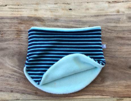 HALSSOCKE DUNKELBLAU & MINT STREIFEN