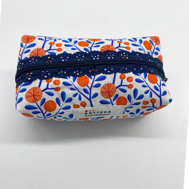 SCHMINKTASCHE ORANGE BLUMEN - 0