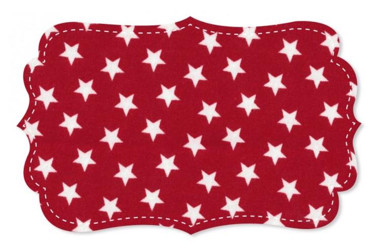 INTERLOCK STOFF - STERNE TANGO ROT WEISS