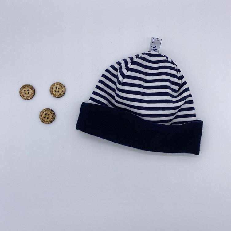 BEANIE STREIFEN MARINE