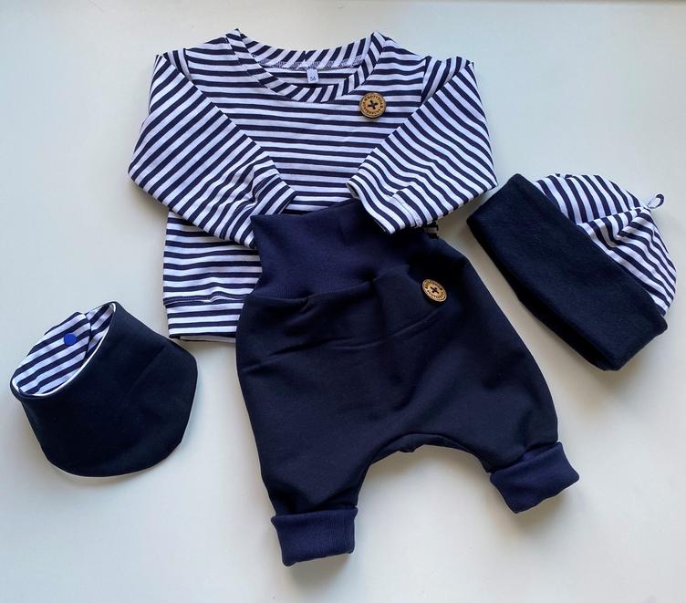 Streifenliebe marine Babyset