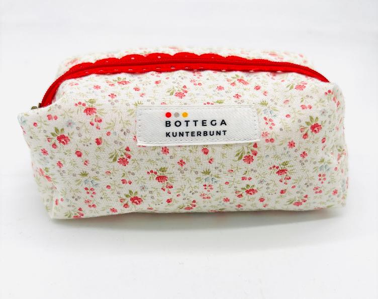 SCHMINKTASCHE KLEINE BLÜMCHEN HELLROT