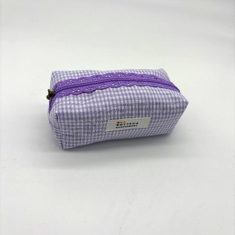 SCHMINKTASCHE VIOLETT KARIERT
