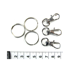 KLEINE KARABINER, 3ER SET MIT SCHLÜSSELRINGEN