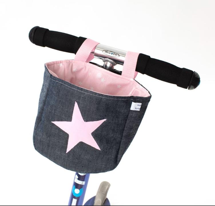 NÄHSET LENKERTASCHE STERN ROSA